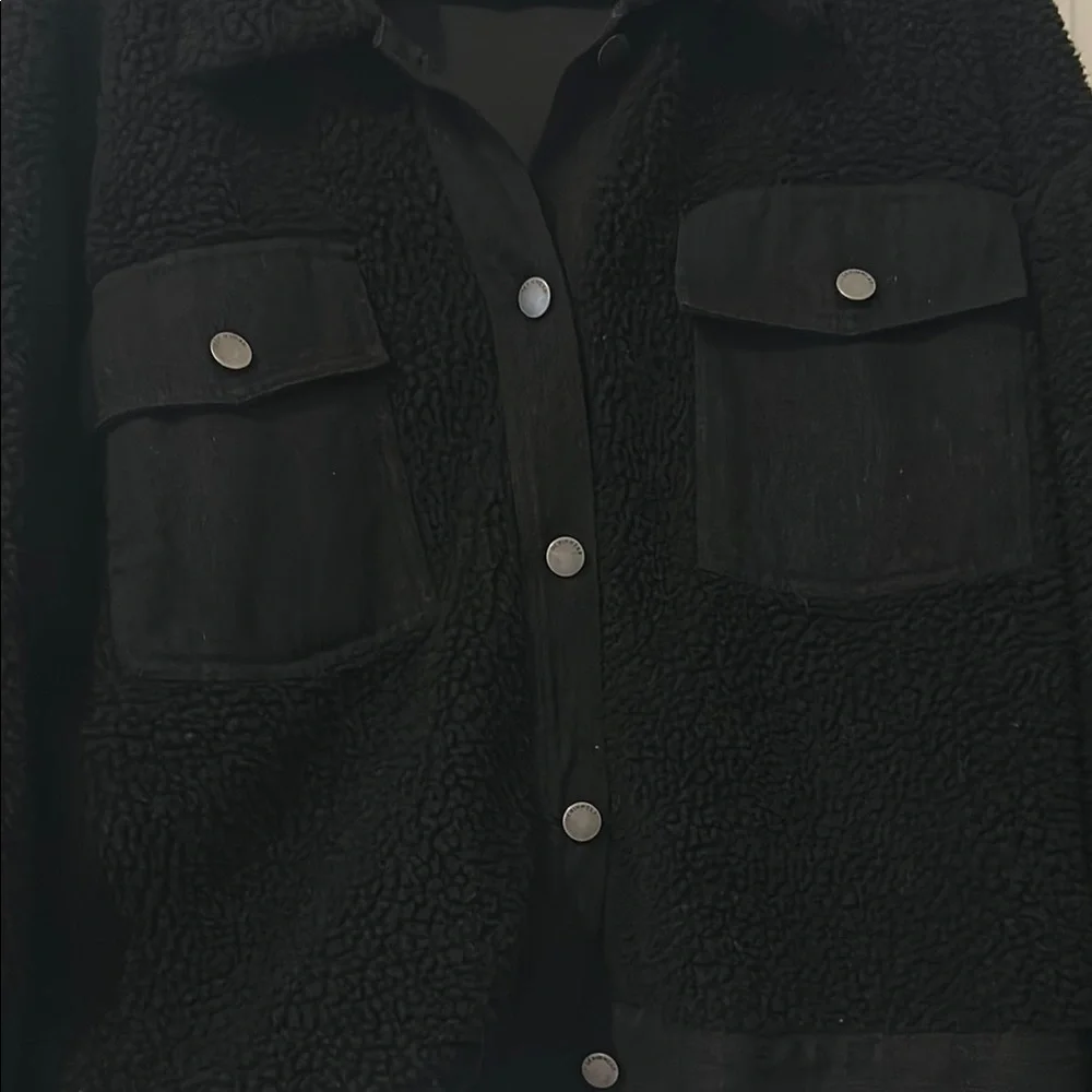 Black Teddy Jacket Cozy Outerwear